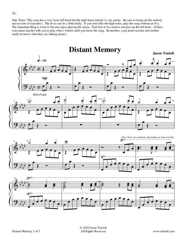 Russian Roulette sheet music for piano solo (PDF-interactive)