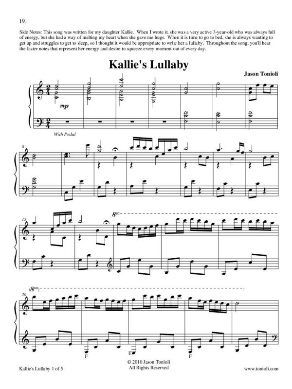 Kallies Lullaby Page 1