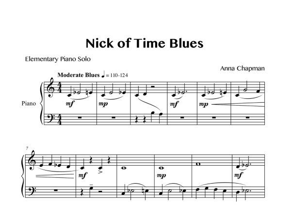 Nick of Time Blues (sheet music preview)