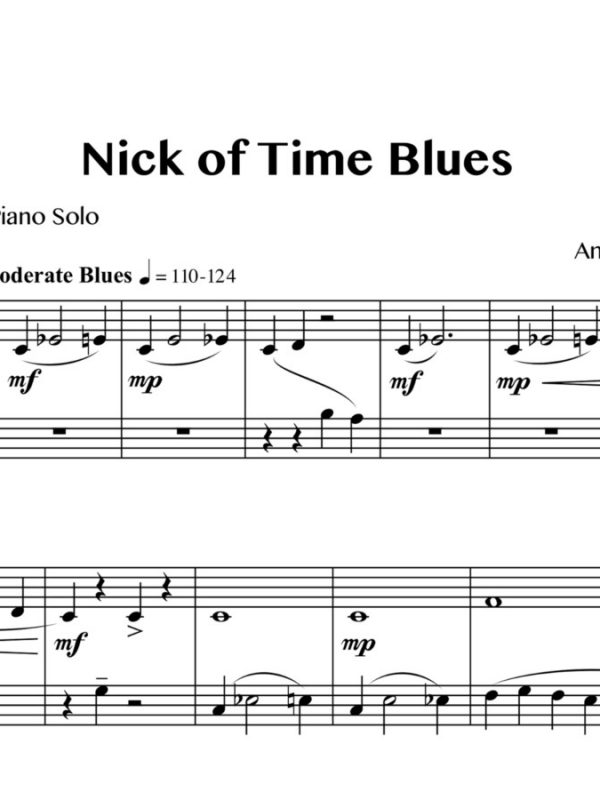 Nick of Time Blues (sheet music preview)