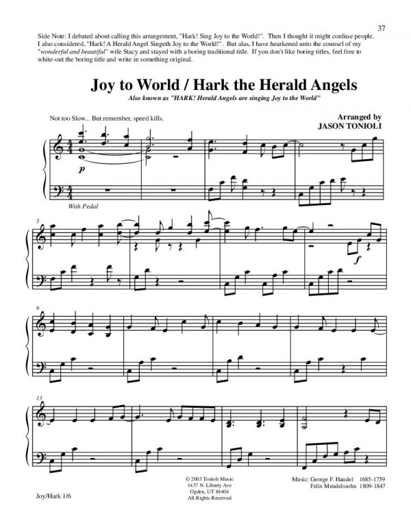 Joy to the world - hark the herald angels page1