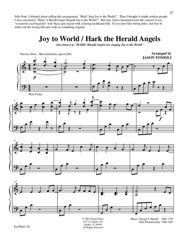 Joy to the world - hark the herald angels page1
